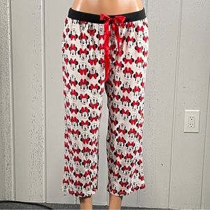* Disney Women’s Minnie Face Print Pajama Pant Sz L
